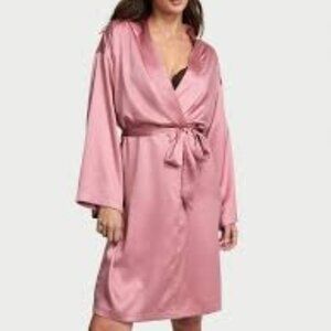 Victoria's Secret Satin Midi Robe Dusk Mauve Size XL/XXL